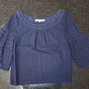 Trina Turk Midnight Blue Eyelet‎ Blouse